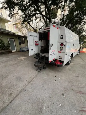 Magnet Plumbing service vehicle on-site for Faucet Repair in Gloria Dei Towers